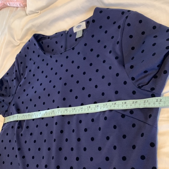 4 for $70.00..Dress, Navy Blue with black polka dots, short sleeves, size XL. - Picture 2 of 7